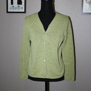 Pendleton Cotton Blend Cardigan Green Size Small Petite